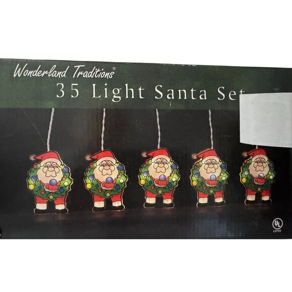 Light Set 5 Christmas Santas Tested NOB - Picture 1 of 3